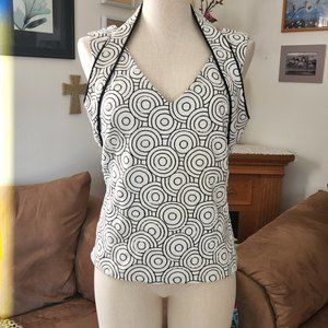 ChueVa Black White Stretch Top Size 12